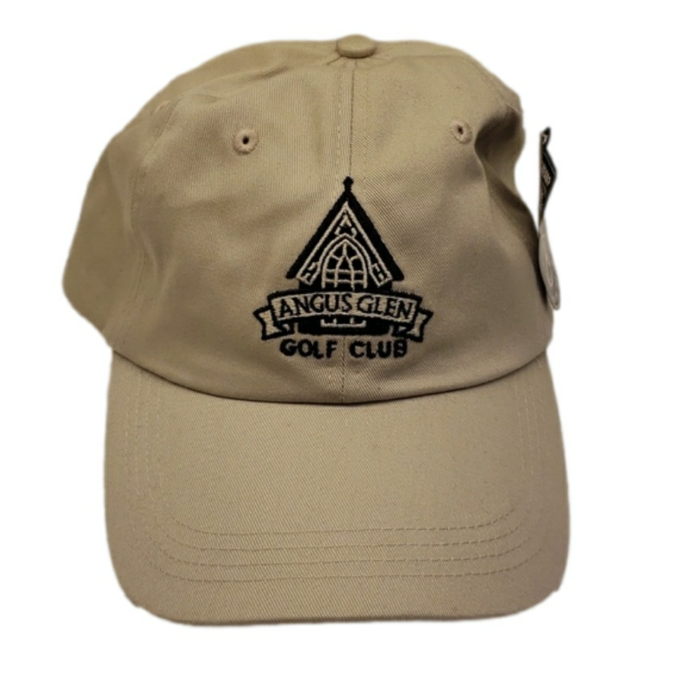 NWT Ahead Classic Cut Baseball Cap Hat Beige 'Angus Glen Golf Club' Mens Adjus